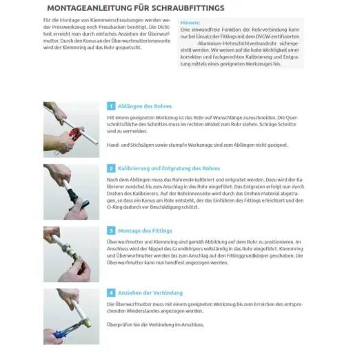 Schroefkoppeling 16mm, 3/4 IG - Verbindingsstuk zonder persen