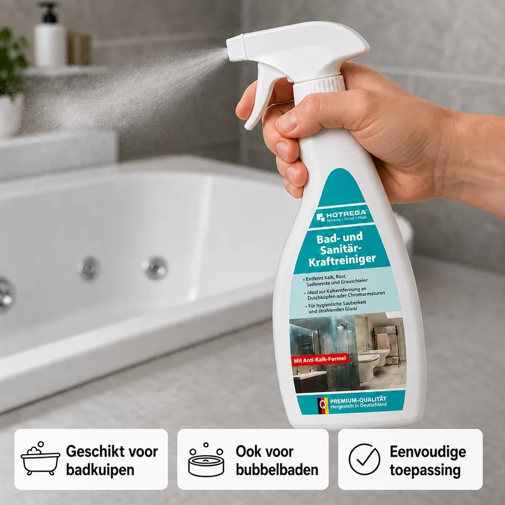 Badkamer schoonmaken, sanitair reiniger, badkamer reiniger, krachtreiniger 500ml spuitfles