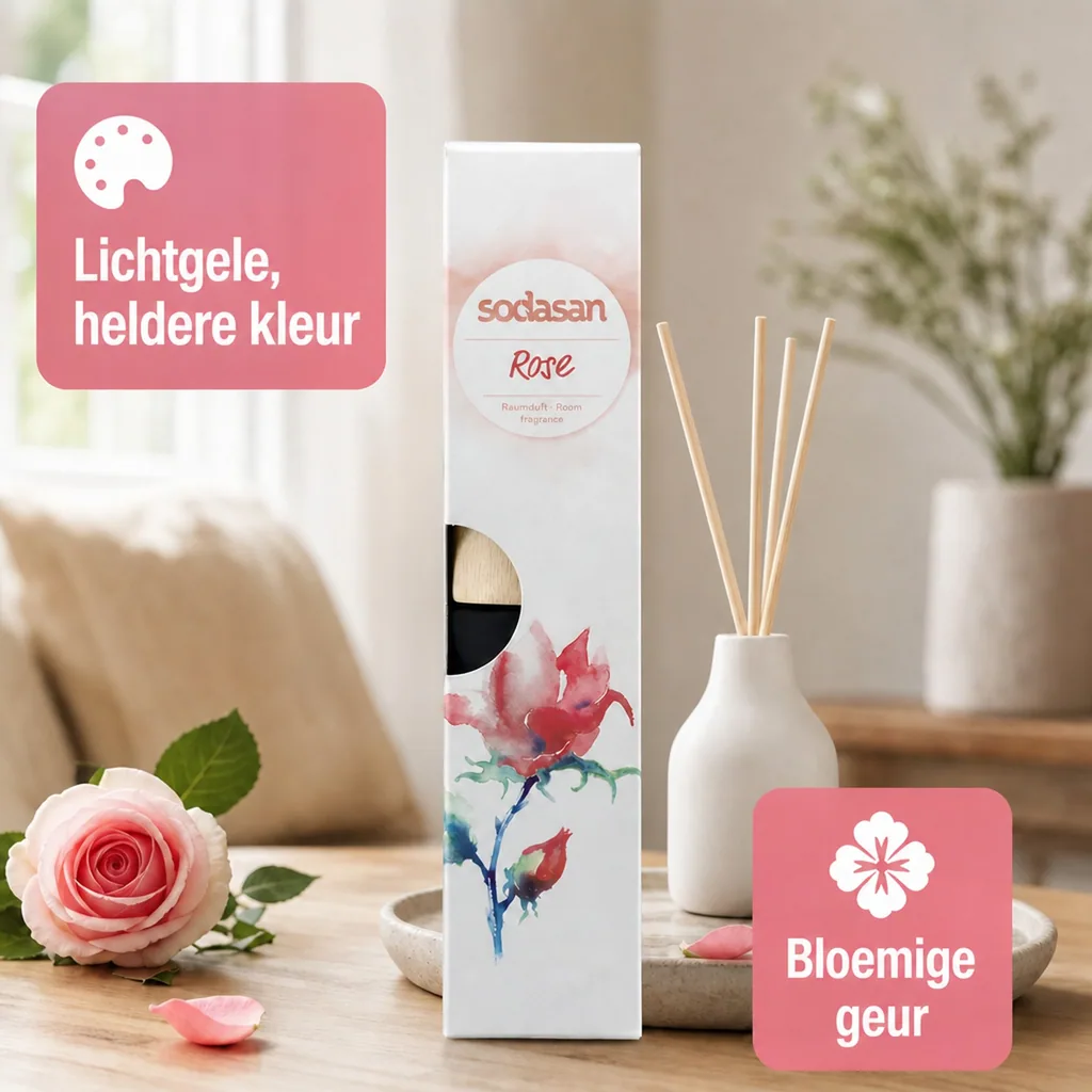 Luchtverfrisser roos, Kamergeur roos, 200ml, Natuurlijke luchtverfrisser