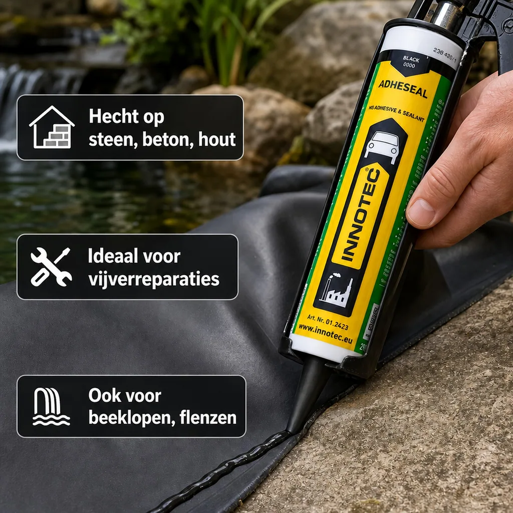 Vijverfolielijm, 290 ml zwart, lijm voor vijverfolie, vijverfolie plakken