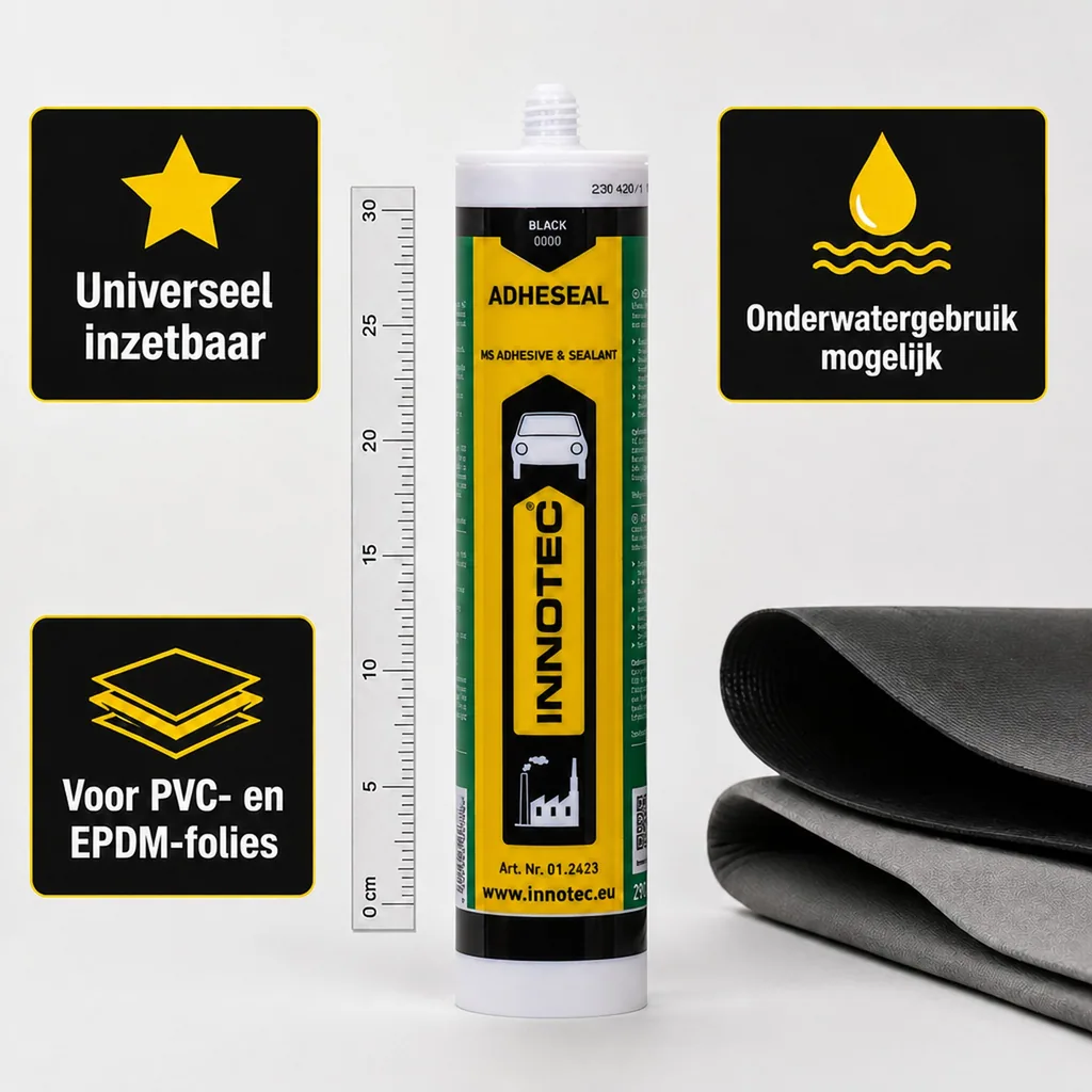 Vijverfolielijm, 290 ml zwart, lijm voor vijverfolie, vijverfolie plakken