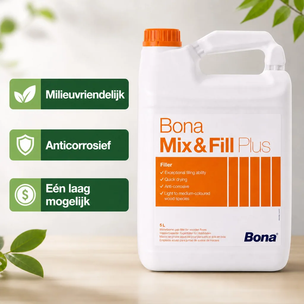 Parket vulmiddel 5 Liter, Hout vulmiddel, Watervaste plamuur