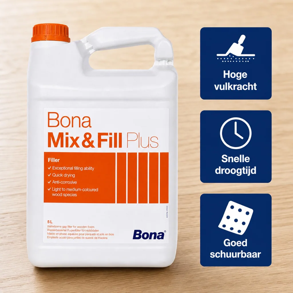 Parket vulmiddel 5 Liter, Hout vulmiddel, Watervaste plamuur