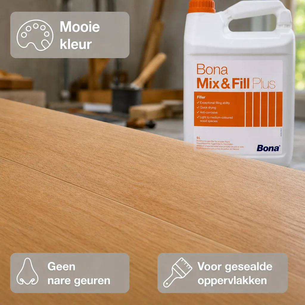 Parket vulmiddel 5 Liter, Hout vulmiddel, Watervaste plamuur