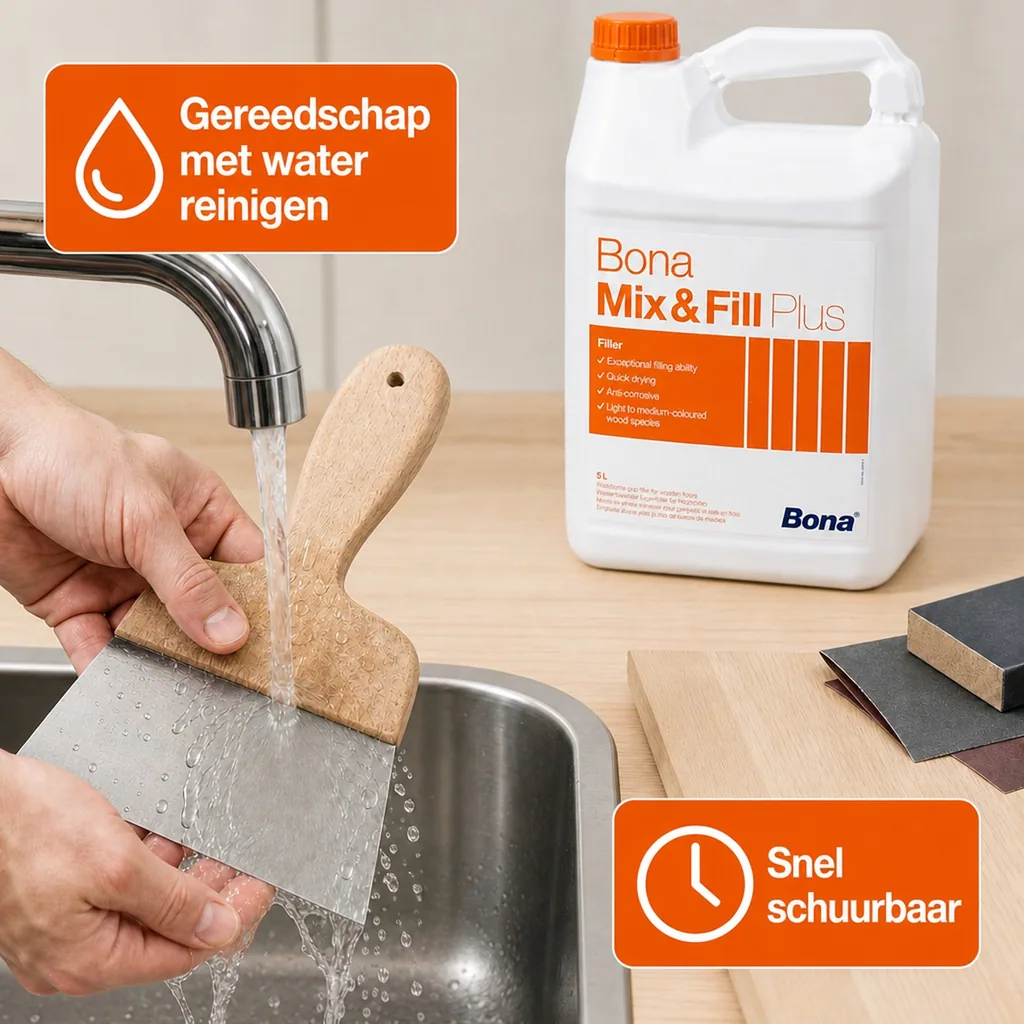 Parket vulmiddel 5 Liter, Hout vulmiddel, Watervaste plamuur