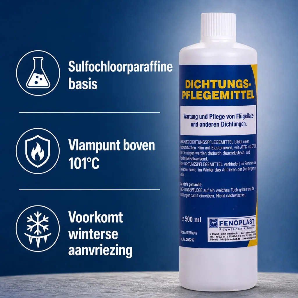 Rubber seal bescherming, afdichtingsrubber onderhoud, rubber afdichting bescherming, rubber onderhoud, Fenoflex Dichtungspflegemittel 500ml