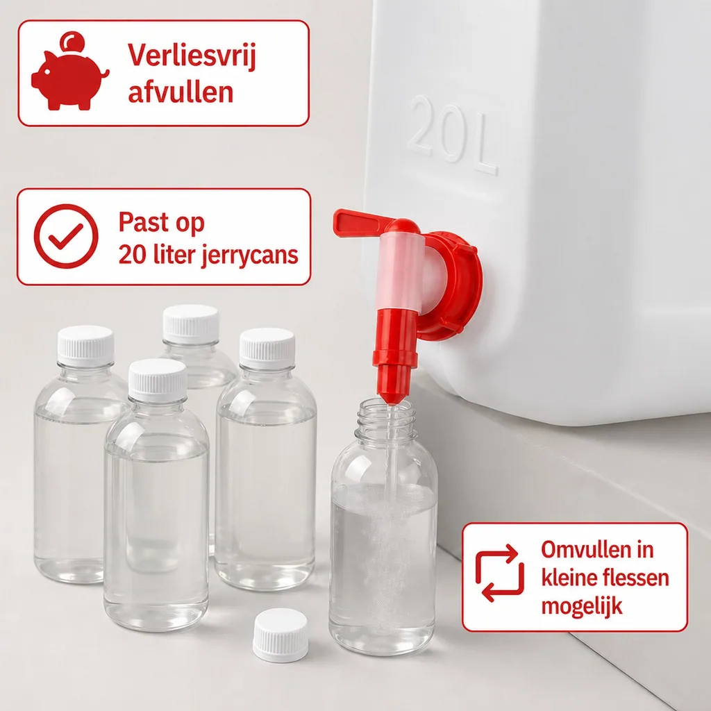 Aftapkraan 20 liter, kraan voor jerrycan, aftapkraan jerrycan, kraan voor kan