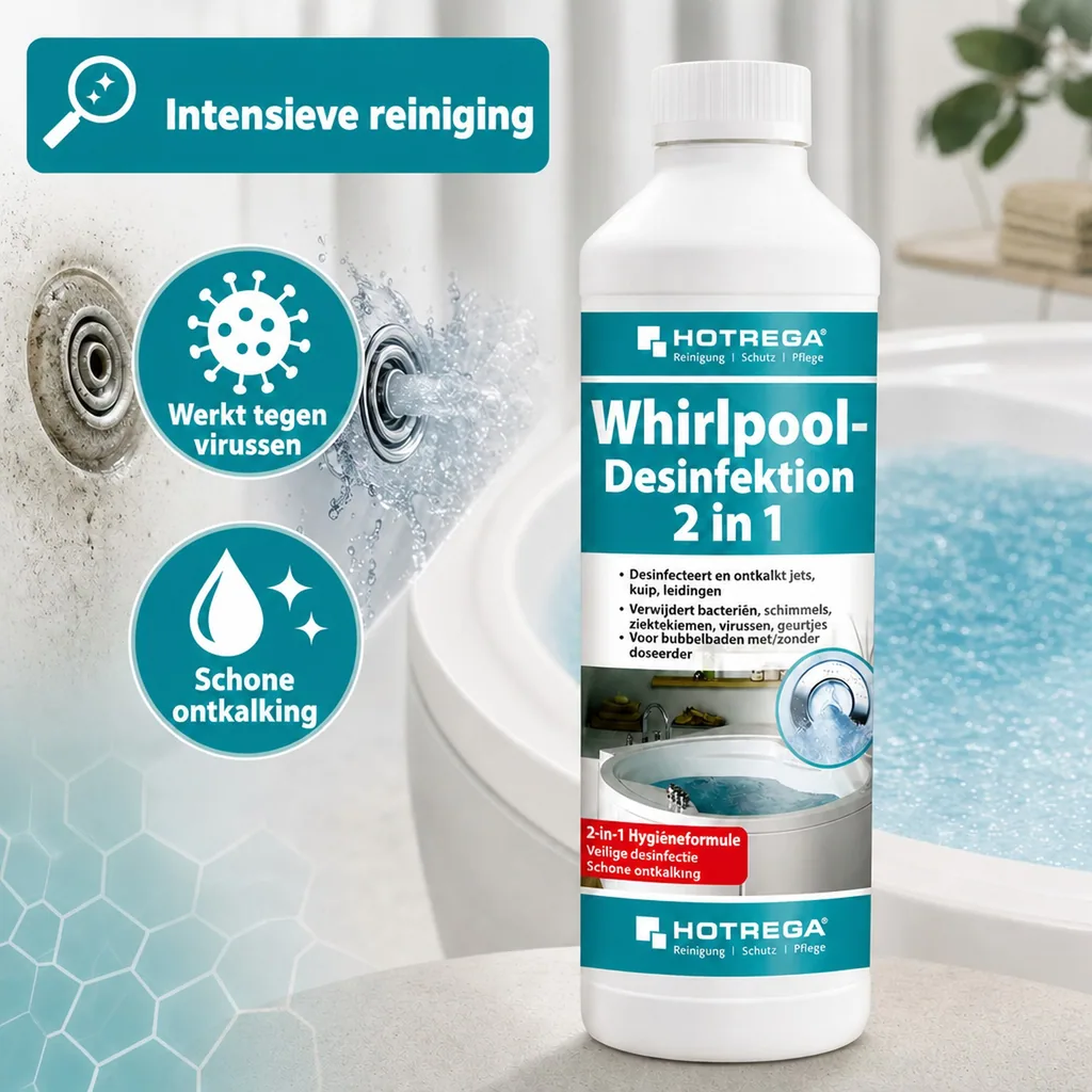 Whirlpool desinfectie 2 in 1 Koncentrat, 500 ml flacon, whirlpool reiniger