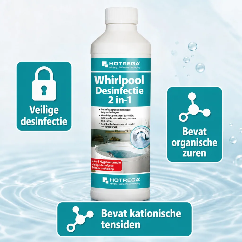 Whirlpool desinfectie 2 in 1 Koncentrat, 500 ml flacon, whirlpool reiniger