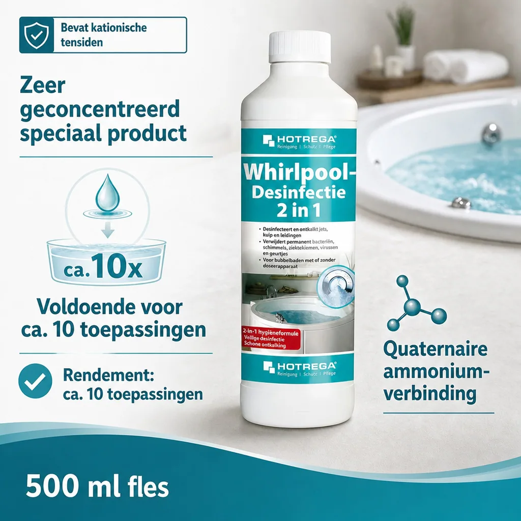 Whirlpool desinfectie 2 in 1 Koncentrat, 500 ml flacon, whirlpool reiniger