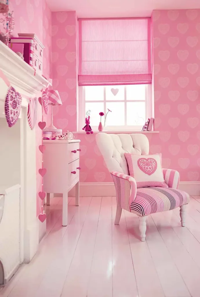 Harlequin all about me behang roze hartjes wit