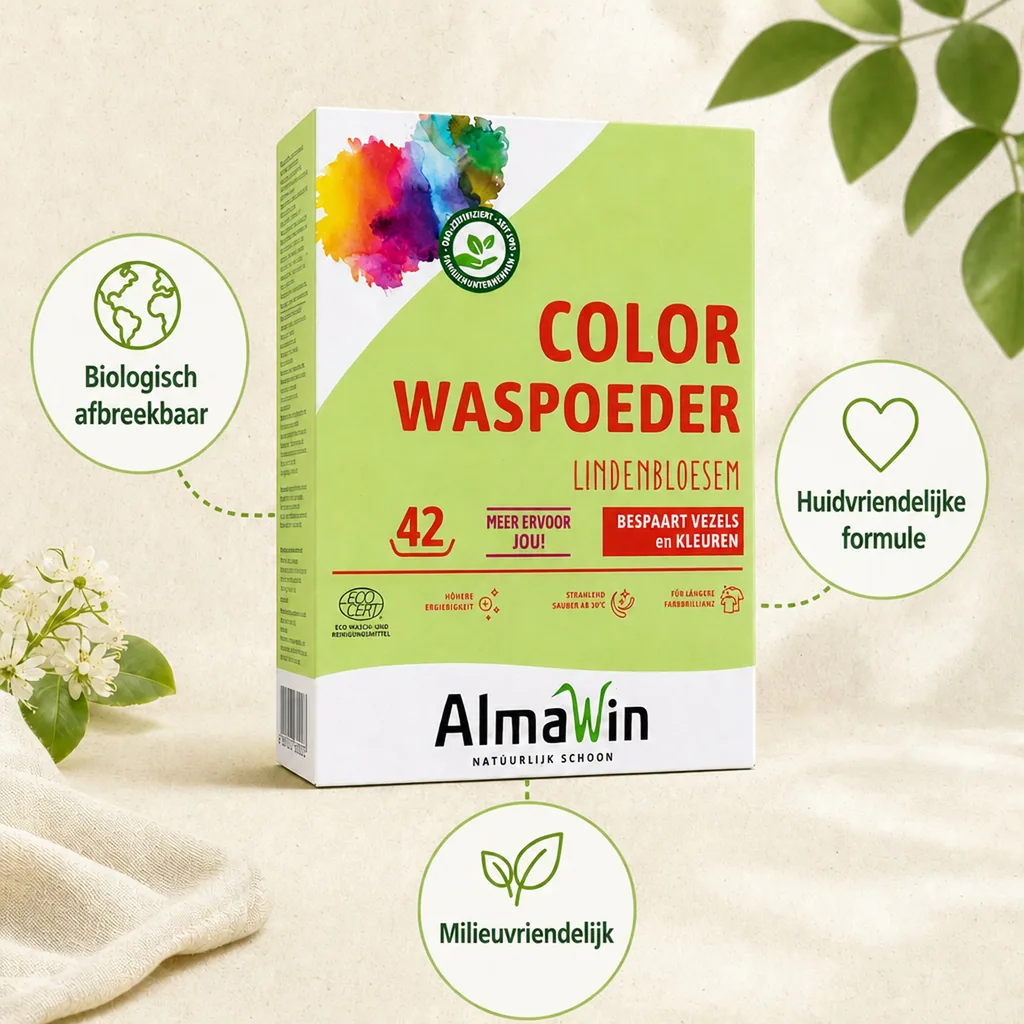 Wasmiddel voor gekleurde was, 2 kg, kleur wasmiddel, eco wasmiddel kleur, natuurlijk wasmiddel kleur