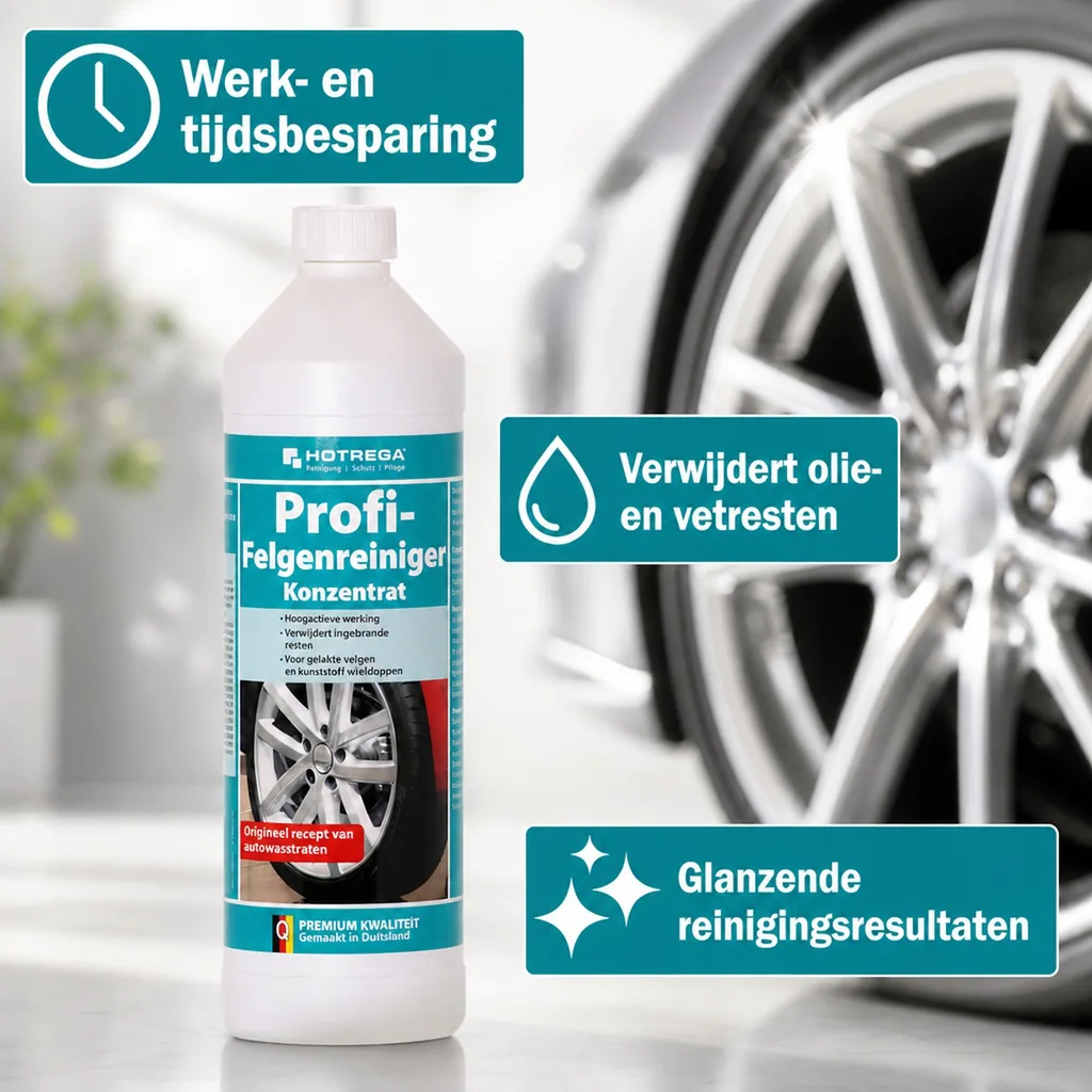 Velgenreiniger concentraat 1 liter, professionele velgenreiniger, krachtige velgenreiniger, velgen schoonmaken