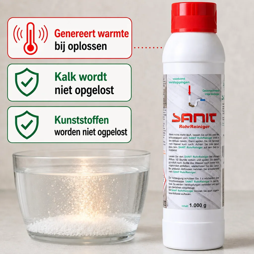 Ontstopper, Afvoerreiniger, Rioolreiniger, 1000 g, Granulaat