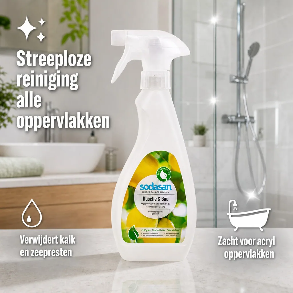 Badkamer schoonmaken, douche reiniger, 500ml, natuurlijke badkamer reiniger