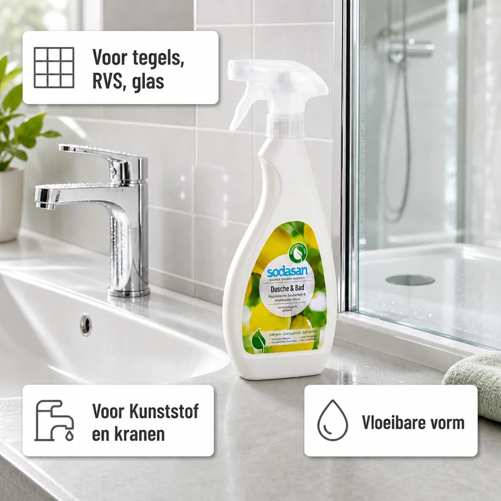 Badkamer schoonmaken, douche reiniger, 500ml, natuurlijke badkamer reiniger