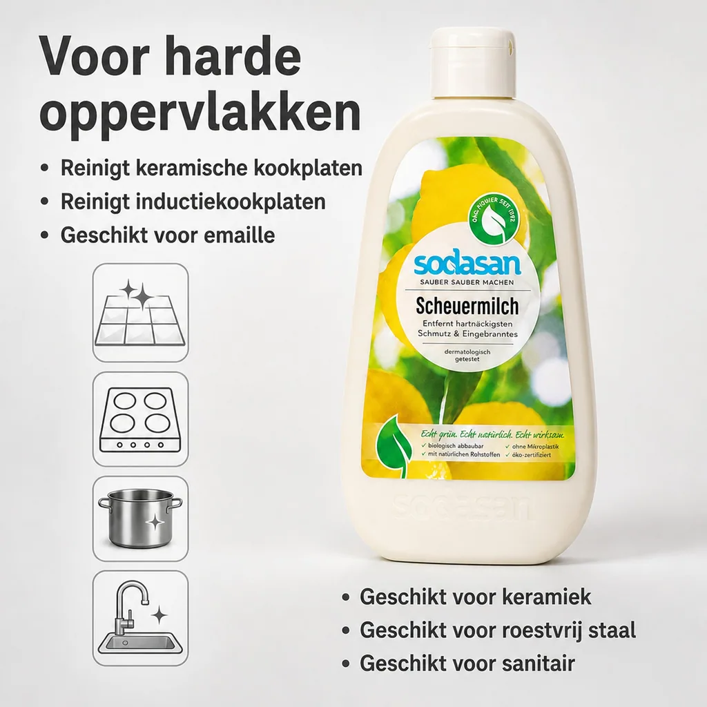 Schoonmaakmelk 500 ml, schuurmiddel, natuurlijke schuurmiddel