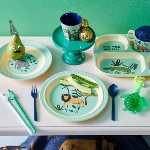 Rijst kinderkom jungle boy melamine