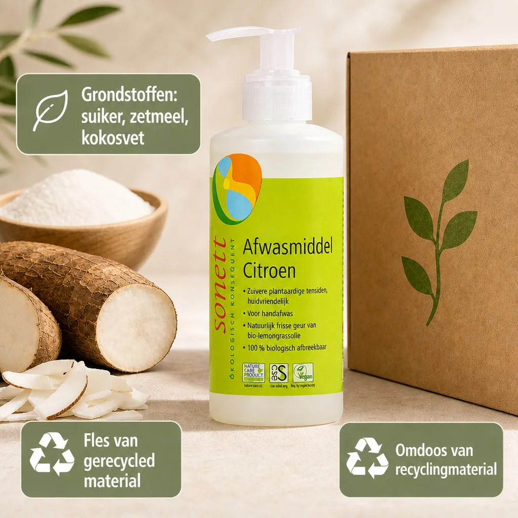 Afwasmiddel citroen 300ml, natuurlijk afwasmiddel, ecologisch afwasmiddel