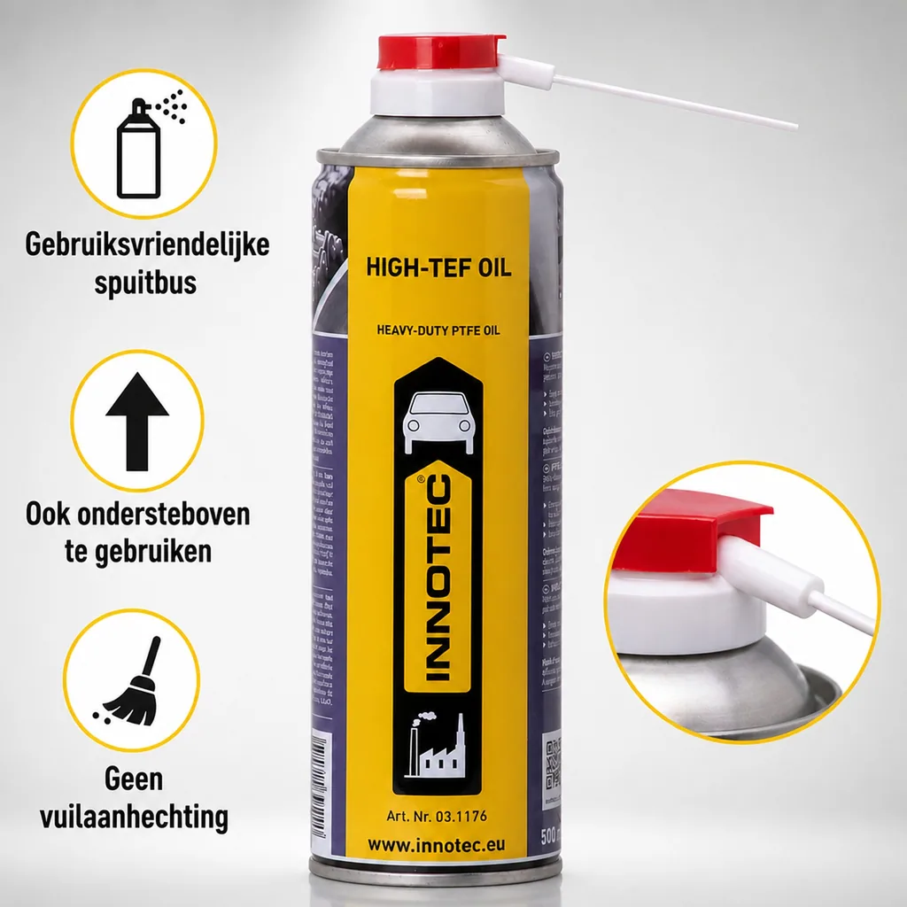 Smeermiddel 500ml, Teflon olie, Smerende olie, Kruipolie, Multi olie, Universele olie, Smeermiddel spray, Metaal bescherming, Roest bescherming, Lagers smeren, Mechanische smering