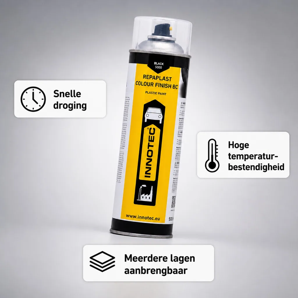 Kunststof reparatie zwart, Kunststof coating 500ml, Repaplast Colour Finish BC