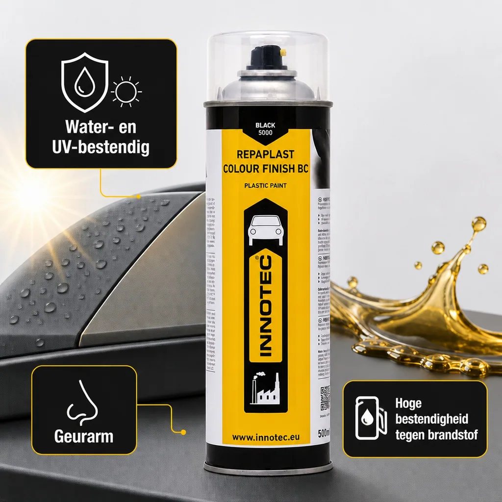 Kunststof reparatie zwart, Kunststof coating 500ml, Repaplast Colour Finish BC