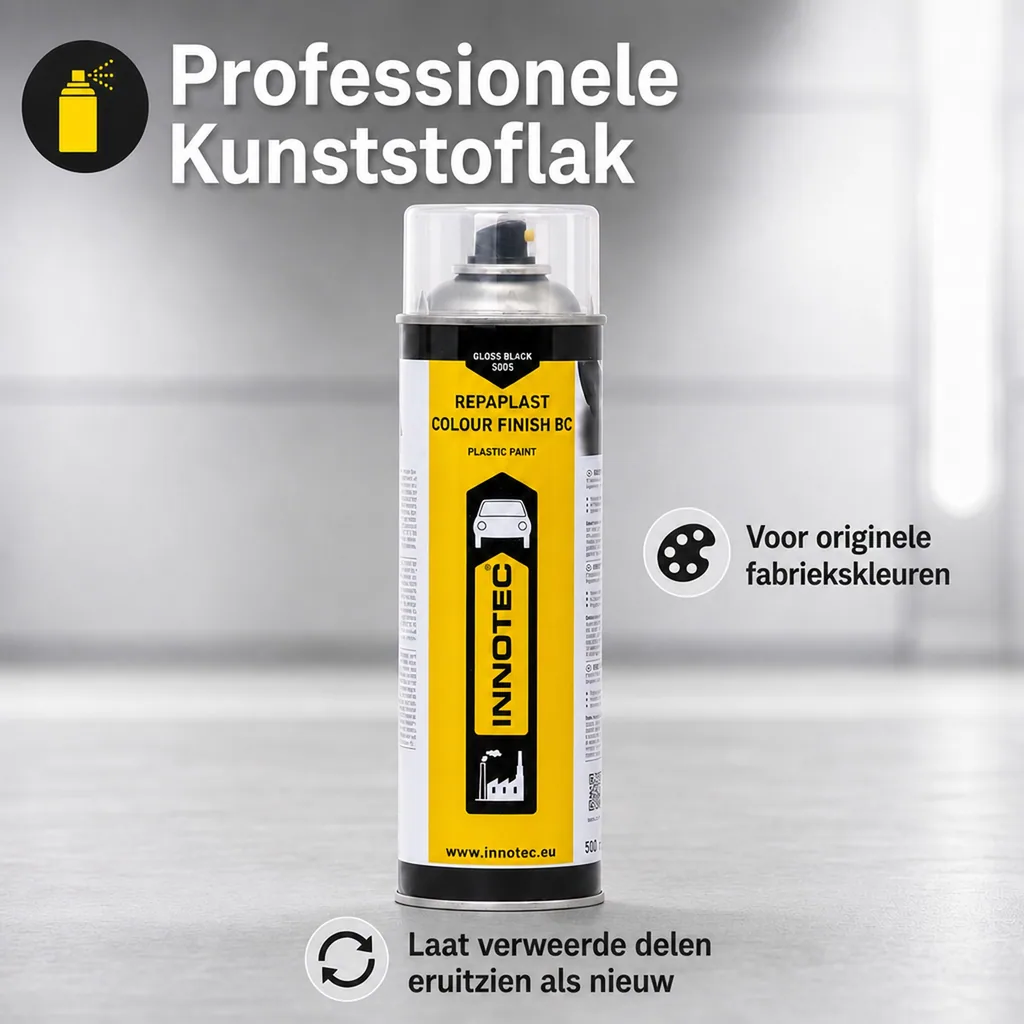 Repaplast Colour Finish, Zwarte glans lak, Kunststof lak zwart, 500ml zwarte glans