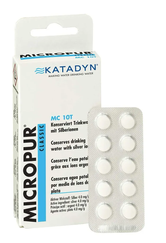 Water zuiveren, water desinfectiemiddel, drinkwater zuiveren, water tabletten
