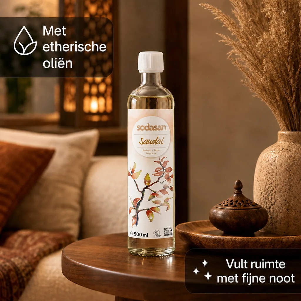 Geurstokjes navulling, kamergeur navulling, sandelhout geur, 500ml