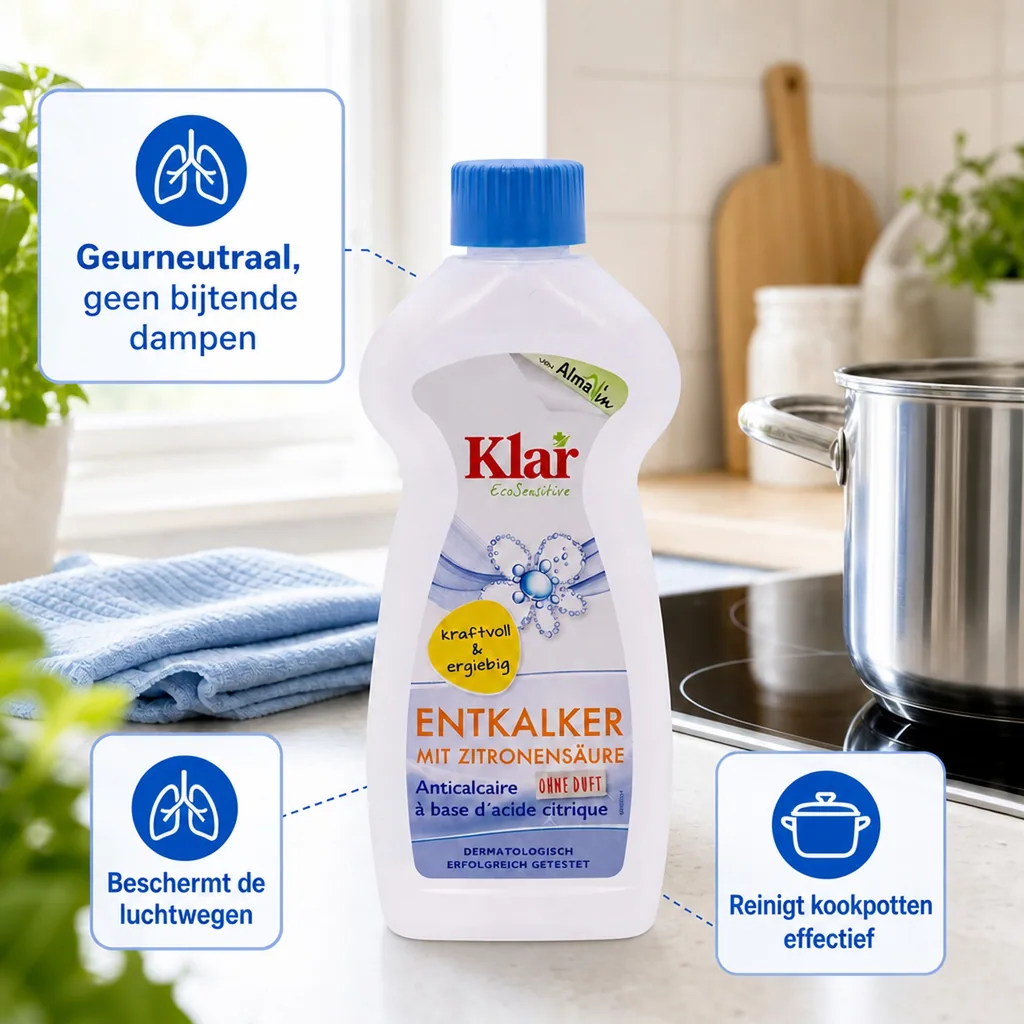 Ontkalker citroenzuur, Kalk verwijderen, Citroenzuur ontkalken, 500 ml