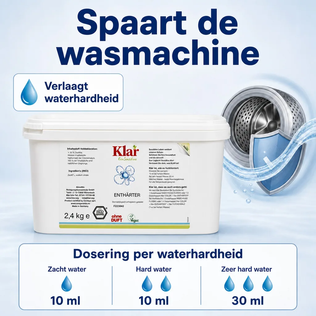 Waterontharder 2.4kg, zonder parfum, kalk verwijderen wasmachine