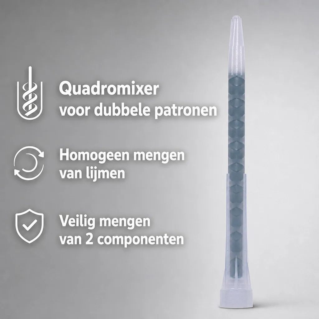 Mengtuit dubbele koker, Quadromischer mengtuit, voor dubbele kartuschen, 1 stuk