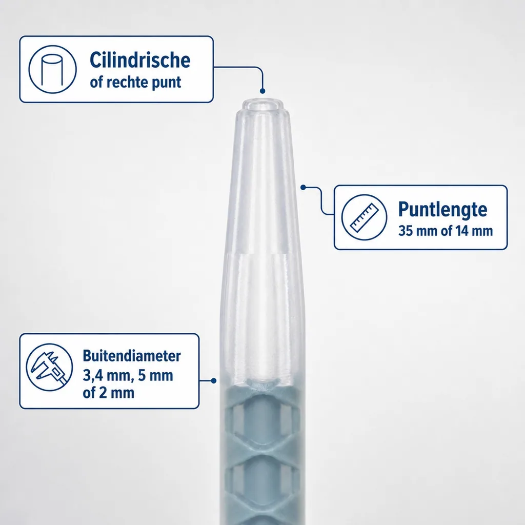 Mengtuit dubbele koker, Quadromischer mengtuit, voor dubbele kartuschen, 1 stuk