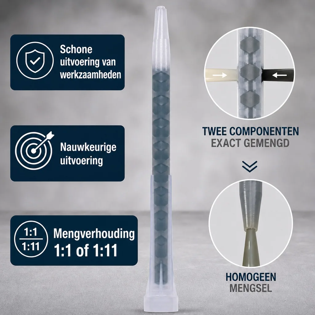 Mengtuit dubbele koker, Quadromischer mengtuit, voor dubbele kartuschen, 1 stuk