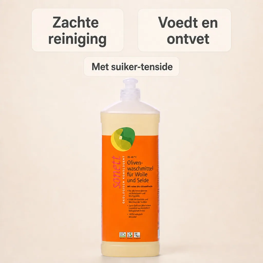 Wasmiddel wol en zijde, 1 Liter, Vloeibaar wasmiddel wol, wasmiddel fijne was, wasmiddel olijf