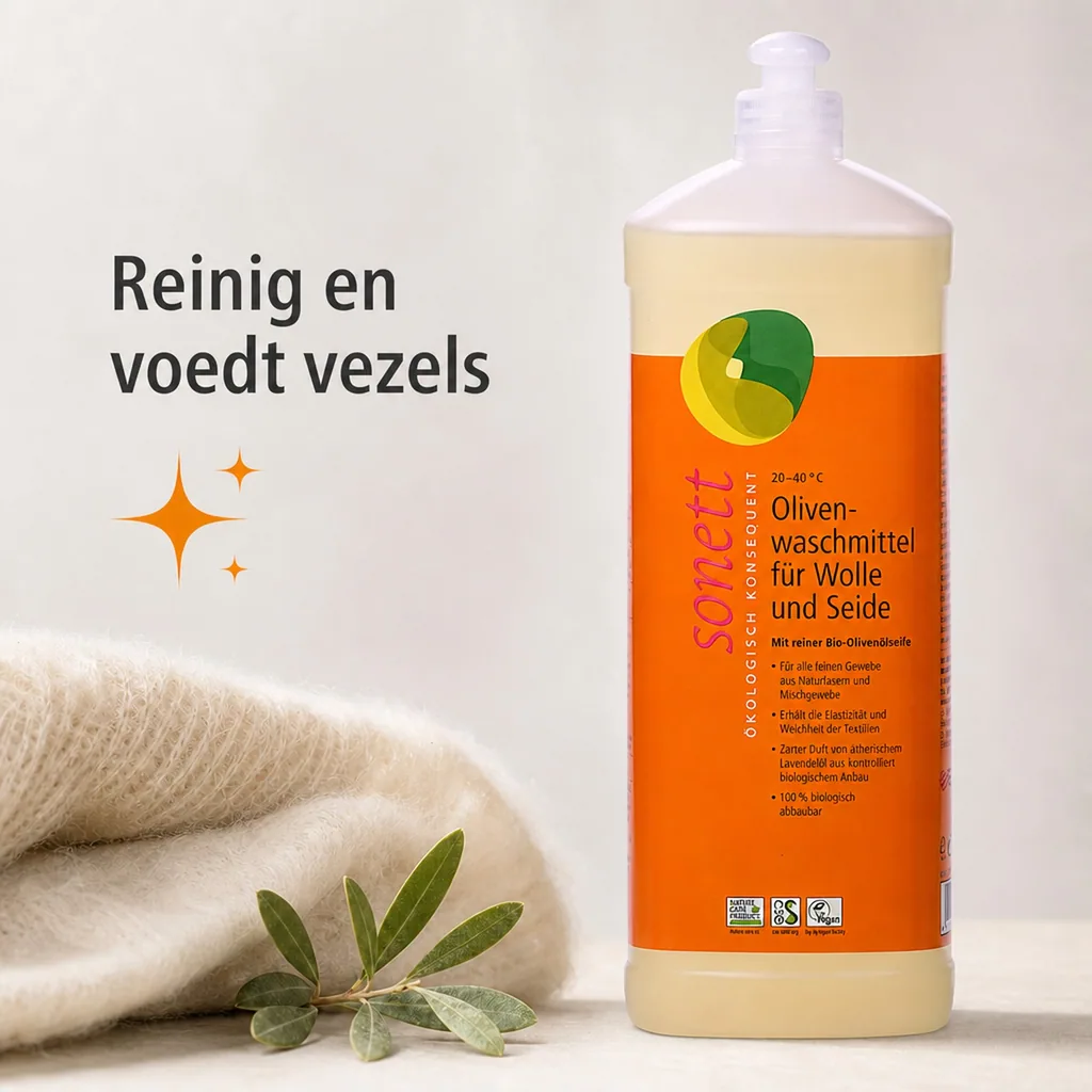 Wasmiddel wol en zijde, 1 Liter, Vloeibaar wasmiddel wol, wasmiddel fijne was, wasmiddel olijf