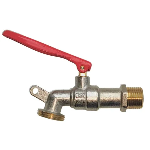 Buitenkraan 1/2 inch, Messing, Afsluitbaar met Hendel