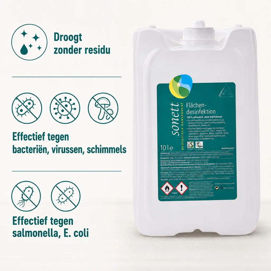 Desinfectiemiddel oppervlakken 10 Liter, Oppervlakte desinfectie, Vlakken desinfectie DVG gelistet