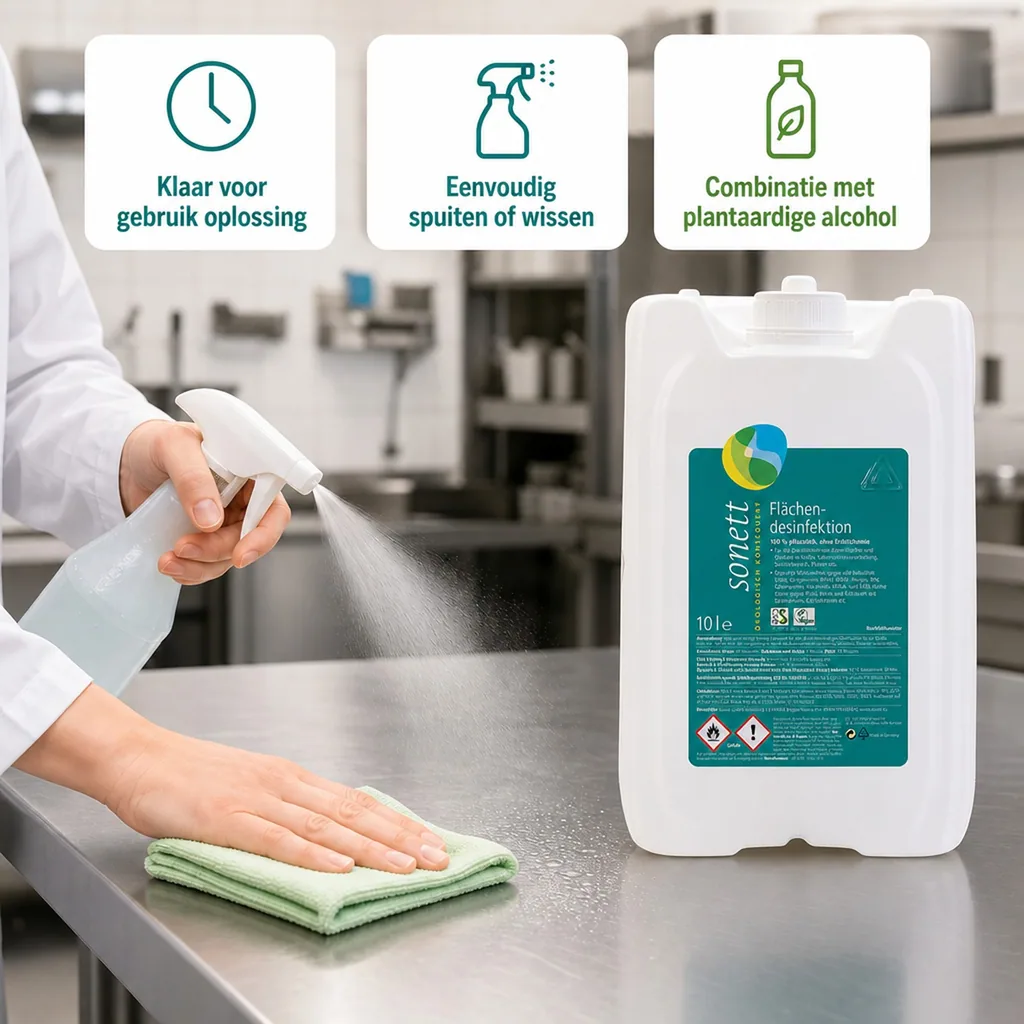 Desinfectiemiddel oppervlakken 10 Liter, Oppervlakte desinfectie, Vlakken desinfectie DVG gelistet