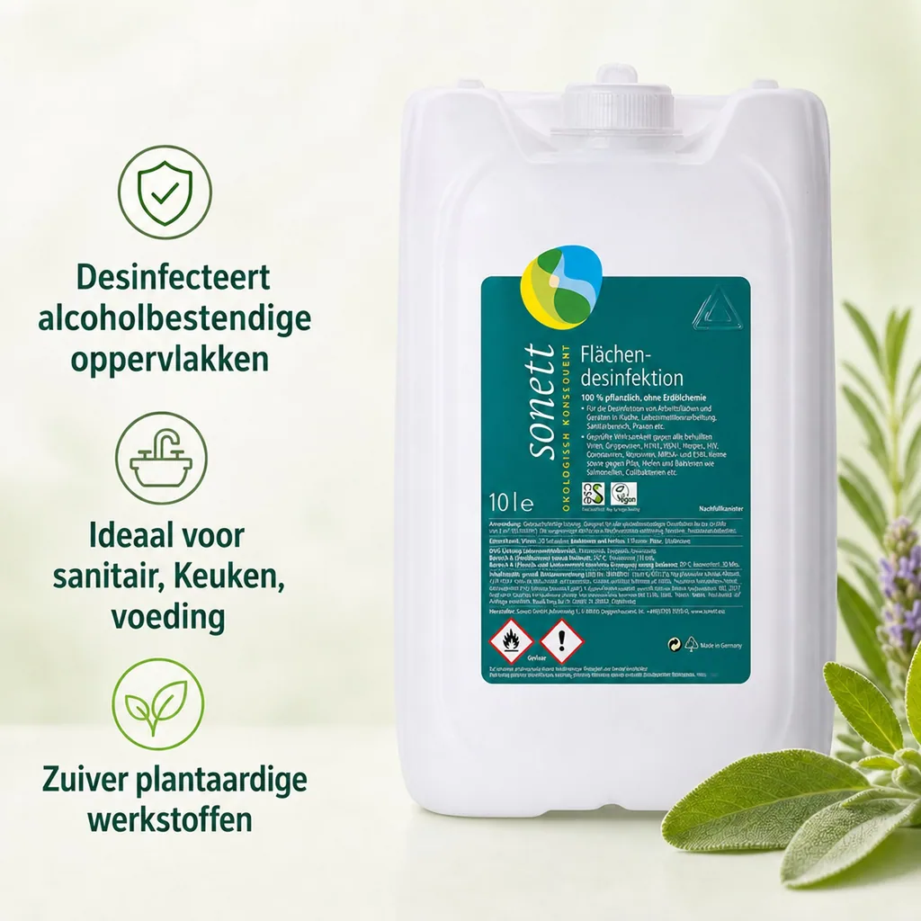 Desinfectiemiddel oppervlakken 10 Liter, Oppervlakte desinfectie, Vlakken desinfectie DVG gelistet