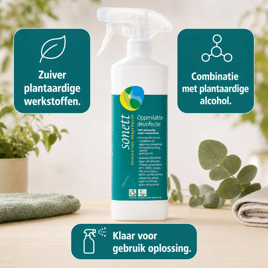 Desinfectiespray, vlakken desinfectie, 500 ml Sprühflasche, desinfectiemiddel oppervlakken