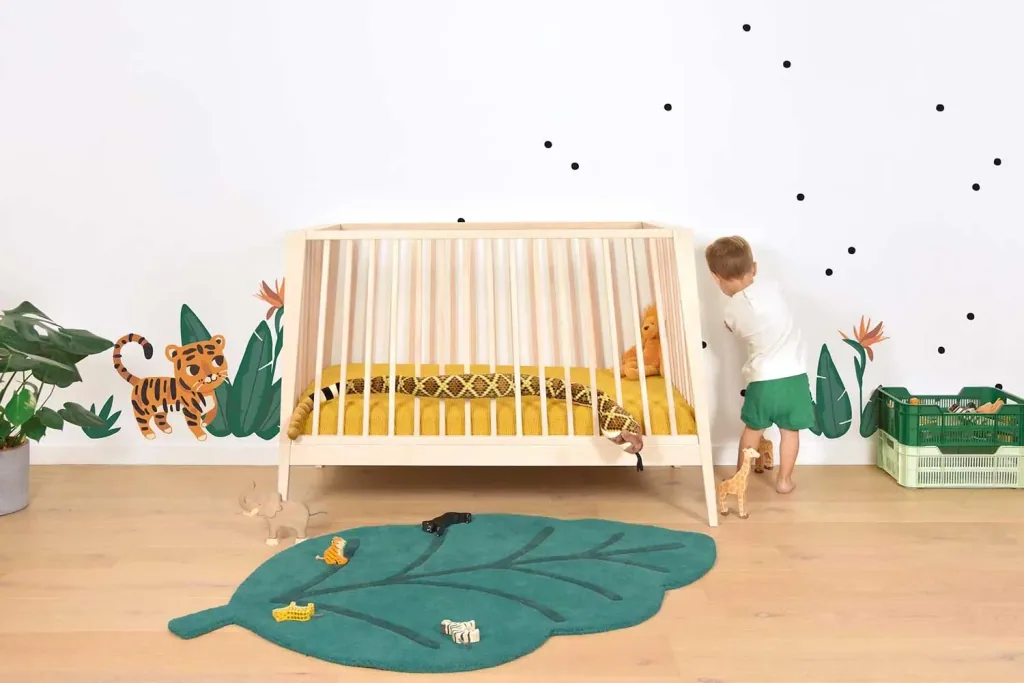 Lilipinso muursticker A3 tijger met planten groen oranje