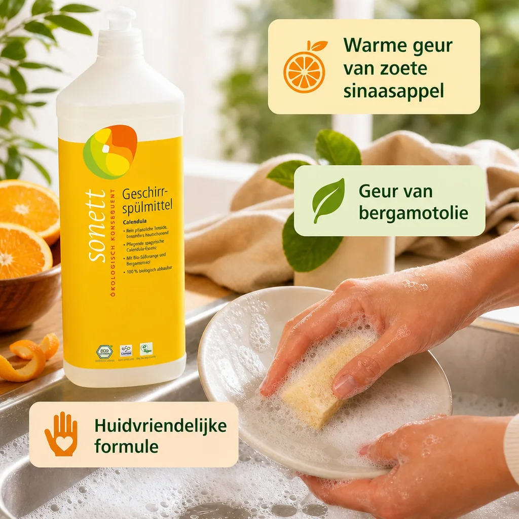 Afwasmiddel calendula 1 Liter, natuurlijk afwasmiddel, ecologisch afwasmiddel