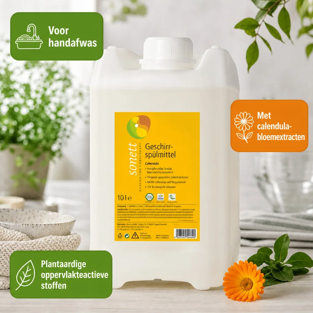 Afwasmiddel grootverpakking 10 Liter, ecologisch afwasmiddel, afwasmiddel calendula
