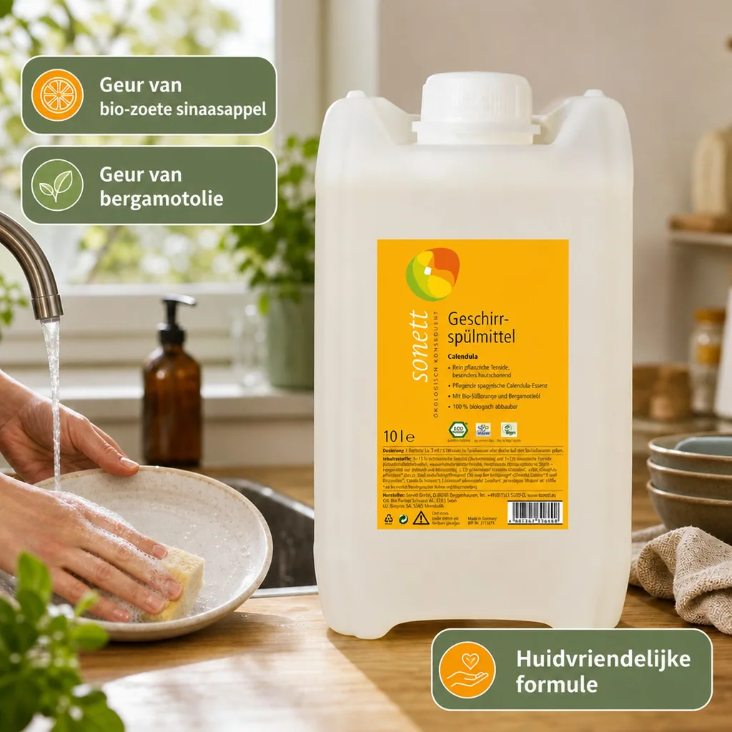 Afwasmiddel grootverpakking 10 Liter, ecologisch afwasmiddel, afwasmiddel calendula