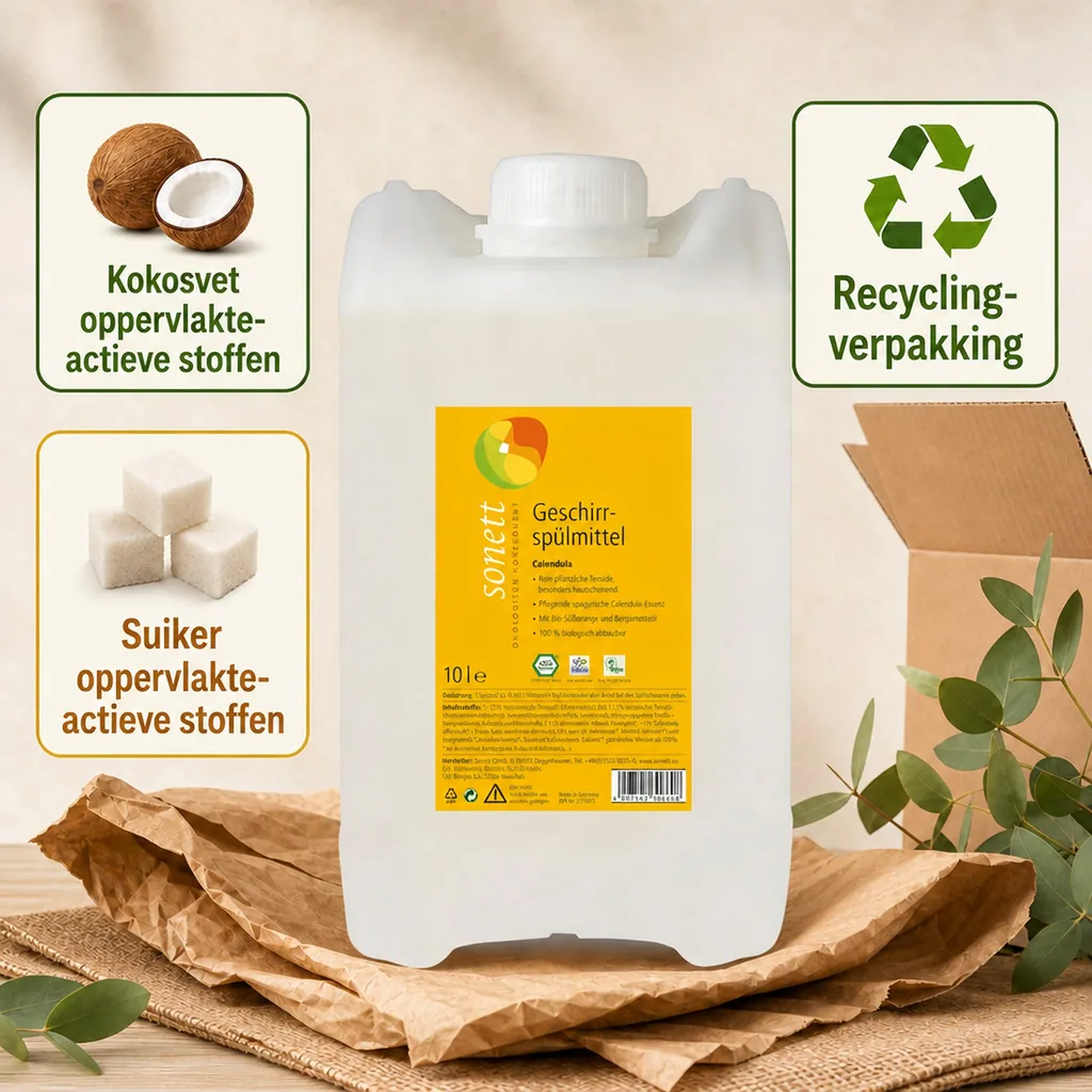 Afwasmiddel grootverpakking 10 Liter, ecologisch afwasmiddel, afwasmiddel calendula