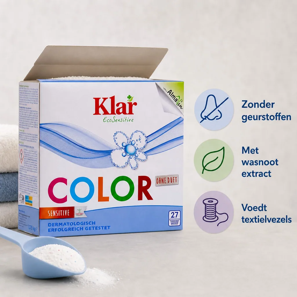 Wasmiddel voor gekleurde was, wasmiddel zonder parfum, kleur wasmiddel, 1,375 kg