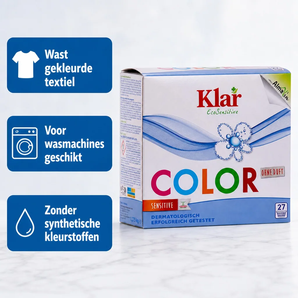 Wasmiddel voor gekleurde was, wasmiddel zonder parfum, kleur wasmiddel, 1,375 kg