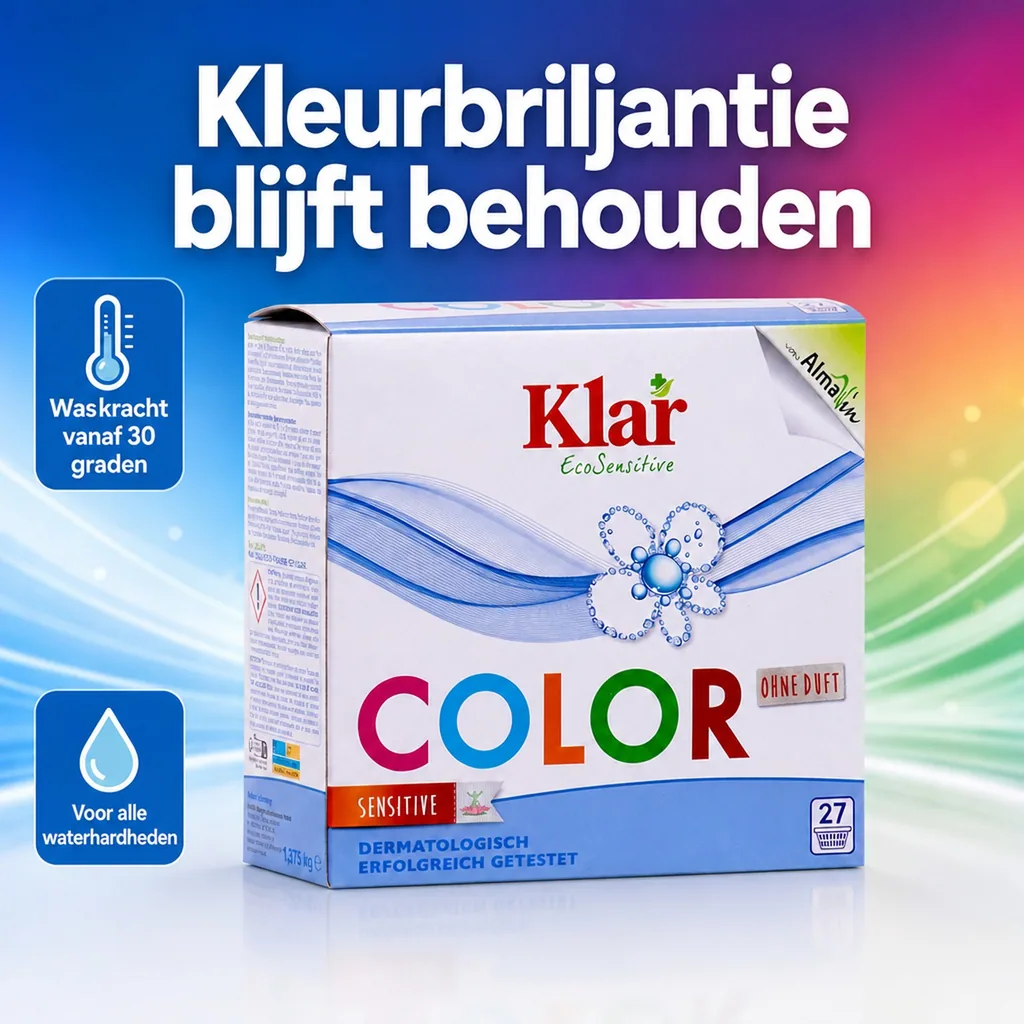 Wasmiddel voor gekleurde was, wasmiddel zonder parfum, kleur wasmiddel, 1,375 kg