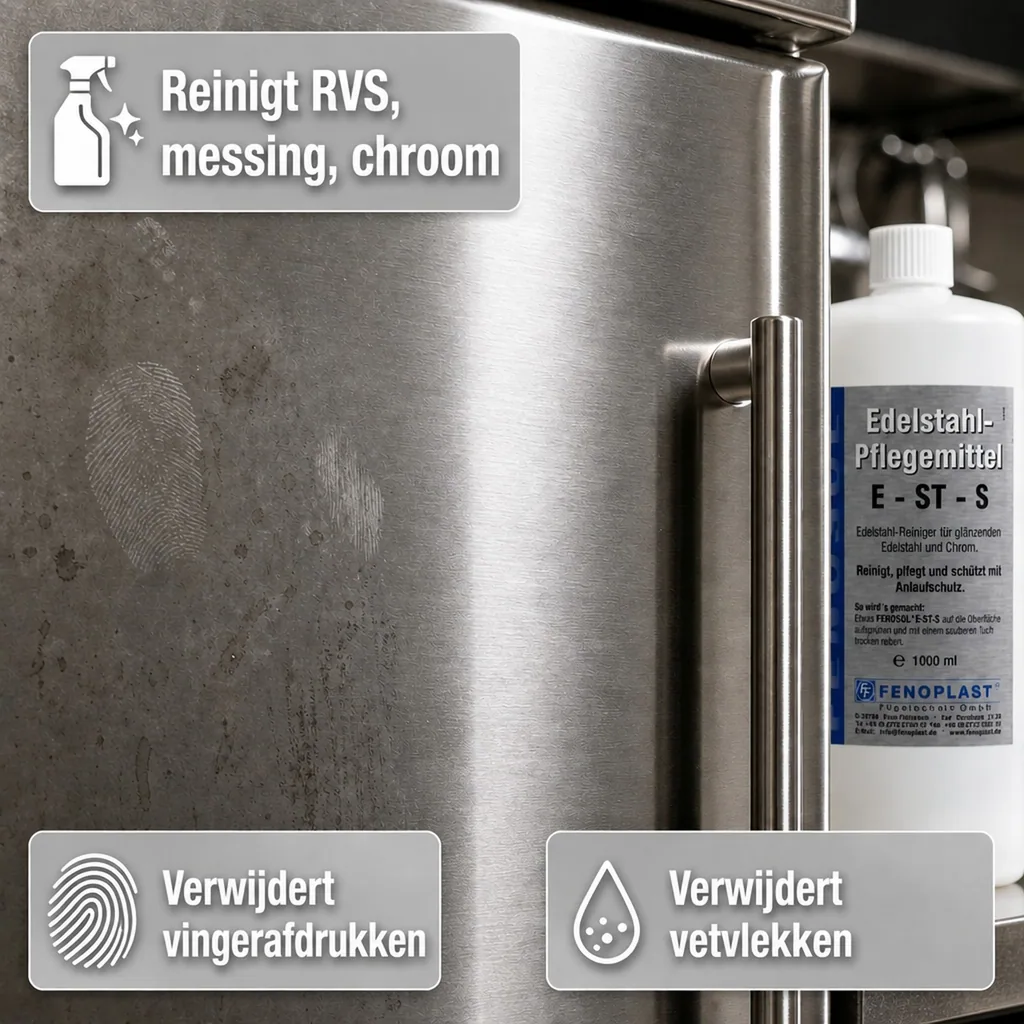 RVS reiniger, Edelstaal reiniger, 1000ml, Pflegereiniger, RVS onderhoud